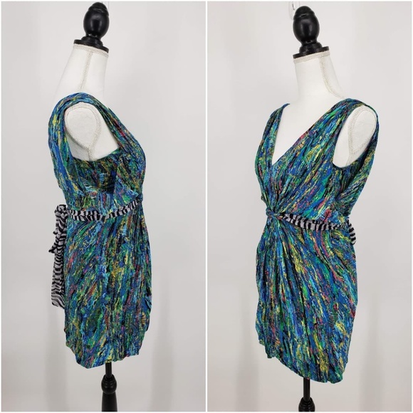 Minuet Abstract Mini Dress Sz S - Picture 2 of 7